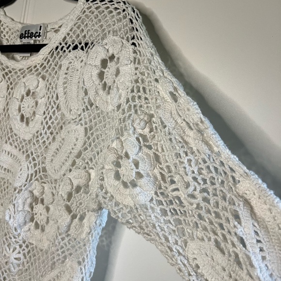 Vintage Hand Knit Crochet Cottagecore Sweater - Picture 5 of 13